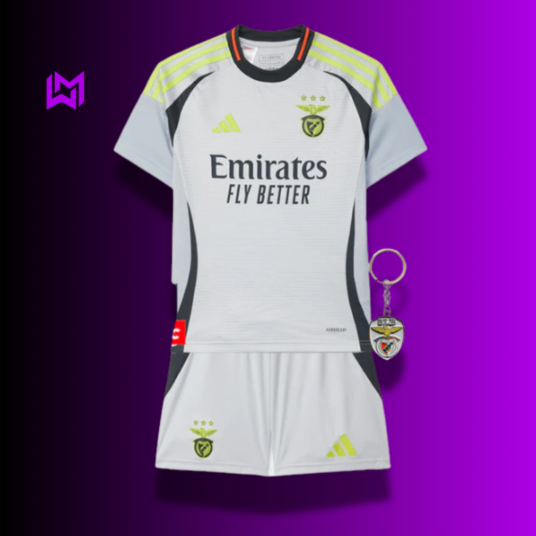 Conjunto Infantil Benfica Terceiro 2024/25 - ÚLTIMAS UNIDADES! 🔥🦅