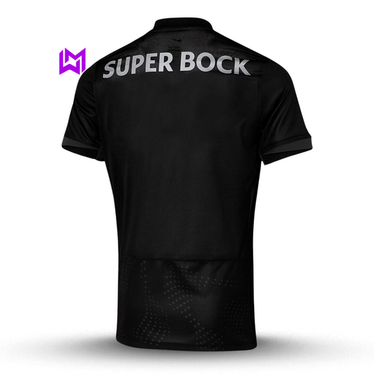 Conjunto Infantil Sporting Away Preta 2025/26 - LANÇAMENTO! 🔥💚