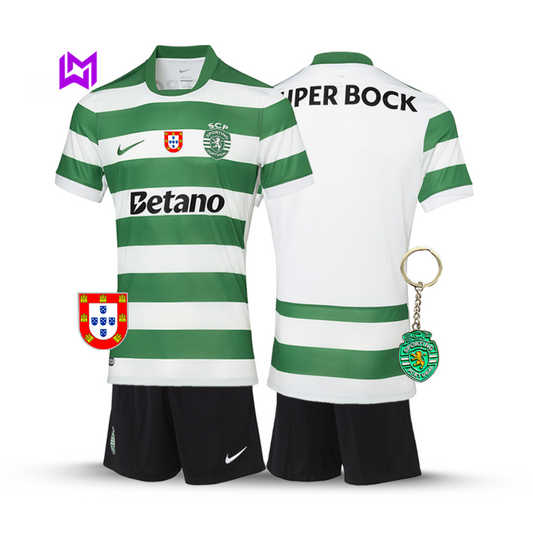Conjunto Infantil Sporting Principal 2025/26 - LANÇAMENTO! 🔥💚