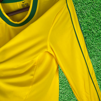 Brazil Home Jersey 1998 Retro Long Sleeve