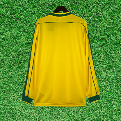 Brazil Home Jersey 1998 Retro Long Sleeve