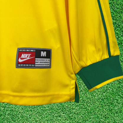 Brazil Home Jersey 1998 Retro Long Sleeve