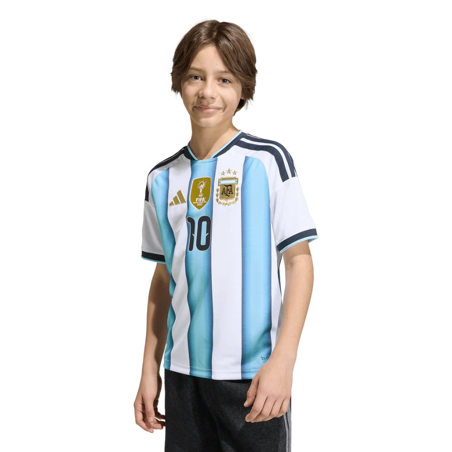 Kit Infantil Argentina Local Messi 10 Fan Jersey Camiseta Copa Mundial 2026