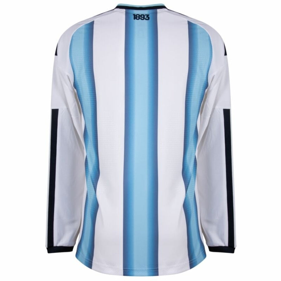 Camiseta de manga larga de local de Argentina para aficionado de la Copa Mundial 2026