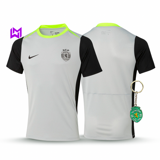 Camisola Sporting Treino Cinza 2025/26 - ÚLTIMAS UNIDADES! 🔥💚
