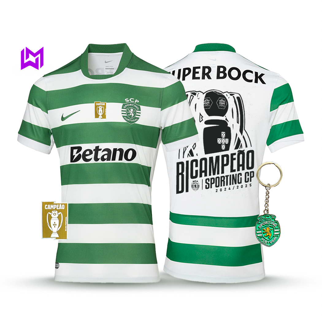 Camisola Sporting Principal BICAMPEÃO 2025/26 - LANÇAMENTO! 🦁🏆