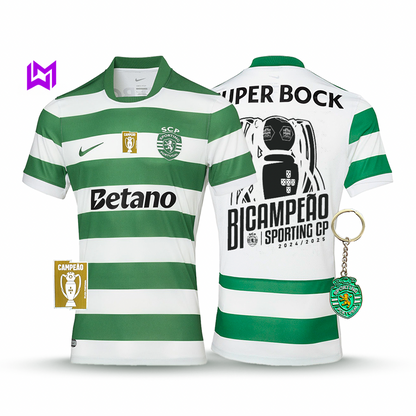 Camisola Sporting Principal BICAMPEÃO 2025/26 - LANÇAMENTO! 🦁🏆