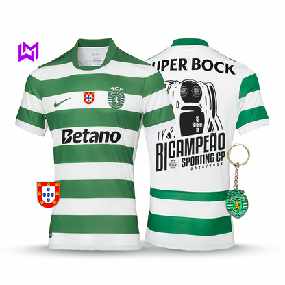 Camisola Sporting Principal BICAMPEÃO 2025/26 - LANÇAMENTO! 🦁🏆
