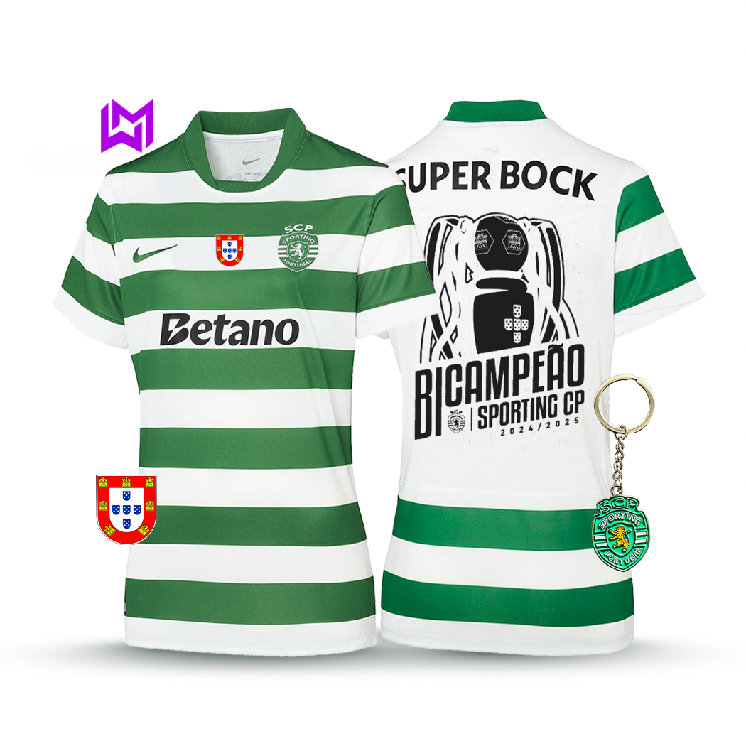 Camisola Feminina Sporting Principal BICAMPEÃO 2025/26 - LANÇAMENTO! 🦁🏆
