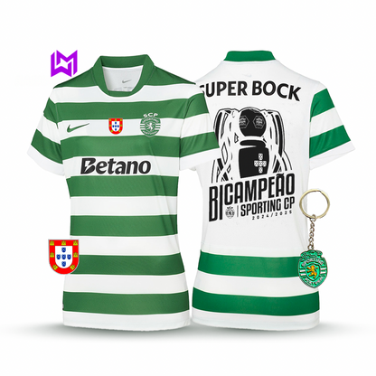 Camisola Feminina Sporting Principal BICAMPEÃO 2025/26 - LANÇAMENTO! 🦁🏆
