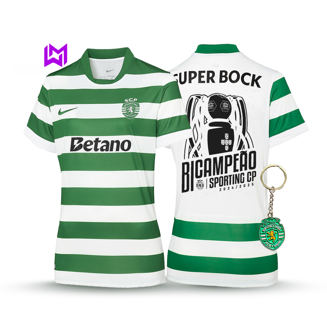 Camisola Feminina Sporting Principal BICAMPEÃO 2025/26 - LANÇAMENTO! 🦁🏆