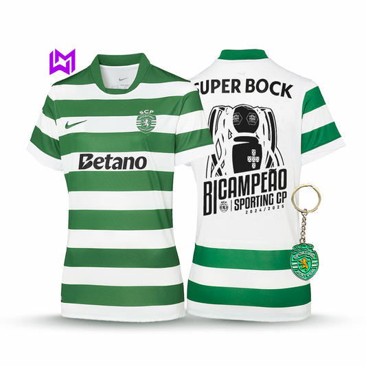 Camisola Feminina Sporting Principal BICAMPEÃO 2025/26 - LANÇAMENTO! 🦁🏆