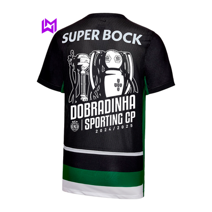 Conjunto Infantil Sporting Principal DOBRADINHA 2024/25 - MODELO EXCLUSIVO! 🦁🏆🏆