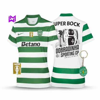 Camisola Feminina Sporting Principal DOBRADINHA 2025/26 - LANÇAMENTO! 🦁🏆🏆