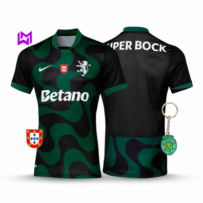 Camisola Sporting Alternativa Preta 2025/26 - LANÇAMENTO! 🔥💚