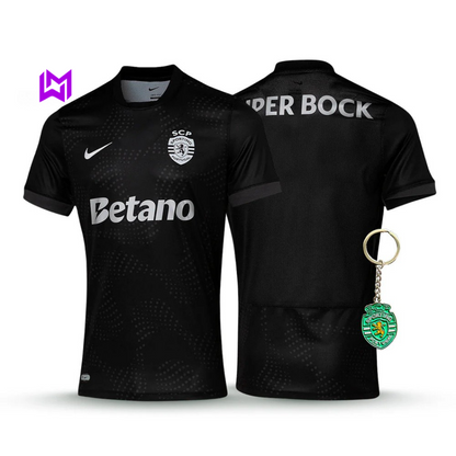 Camisola Sporting Away Preta 2025/26 - LANÇAMENTO! 🔥💚