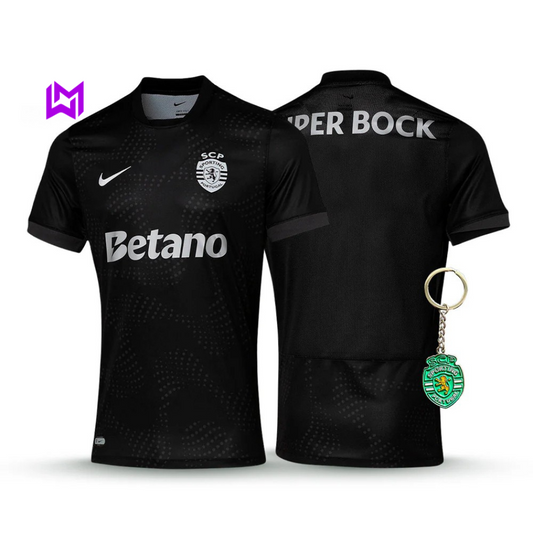 Camisola Sporting Away Preta 2025/26 - LANÇAMENTO! 🔥💚