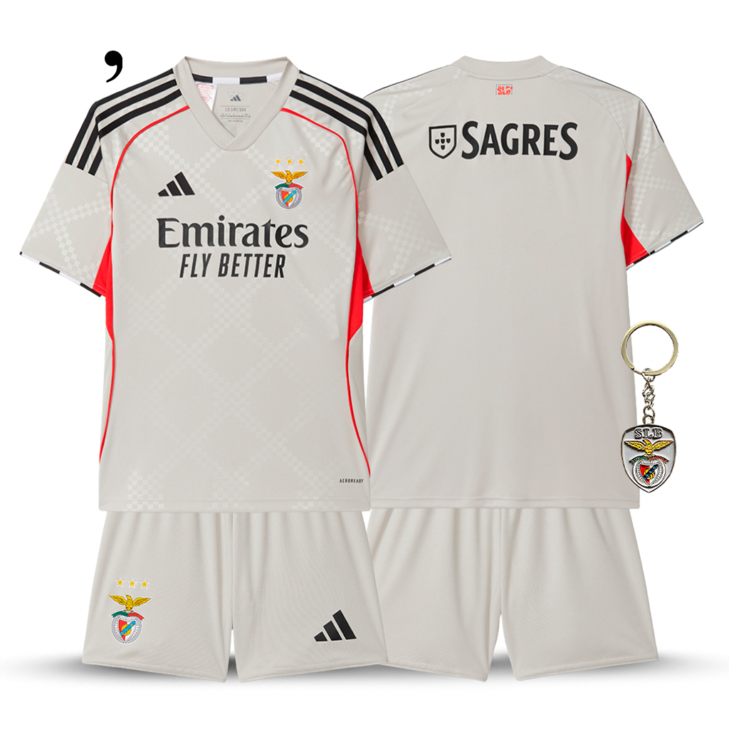 Conjunto infantil Benfica Alternative Beige 2025/26 - ÚLTIMAS UNIDADES
