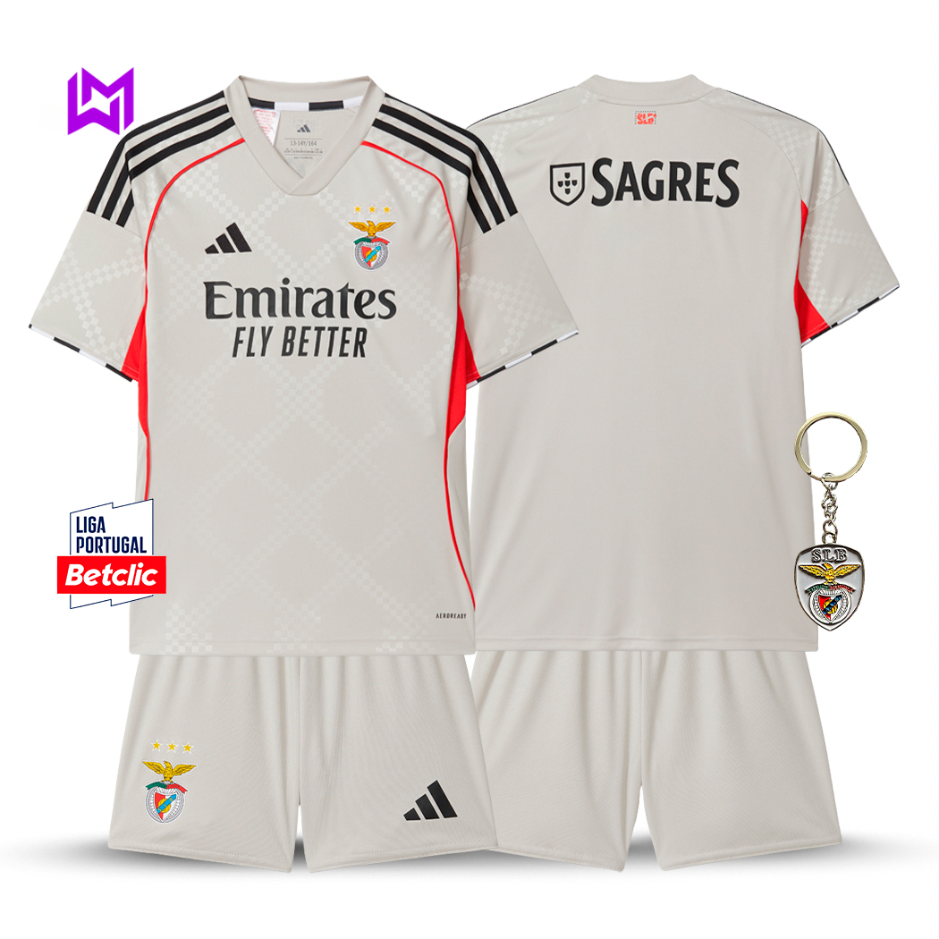 Conjunto infantil Benfica Alternative Beige 2025/26 - ÚLTIMAS UNIDADES