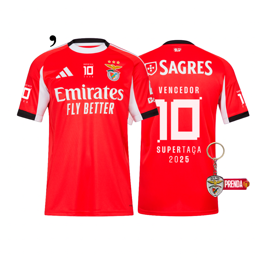 Camisola Benfica Principal Vencedor Supertaça 2025 - MODELO EXCLUSIVO! 🔥🦅