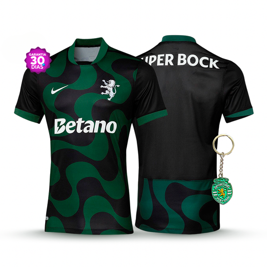 Camisola Sporting Alternativa Preta 2025/26 - LANÇAMENTO! 🔥💚
