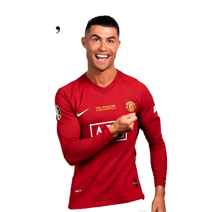 Camiseta local del Manchester United 07/08 I - Versión retro de manga larga