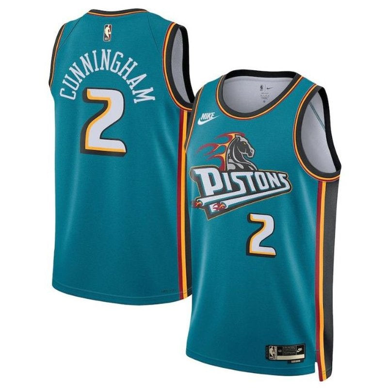 Camiseta unisex de la NBA Cade Cunningham Detroit Pistons 2023, color verde azulado - Edición clásica
