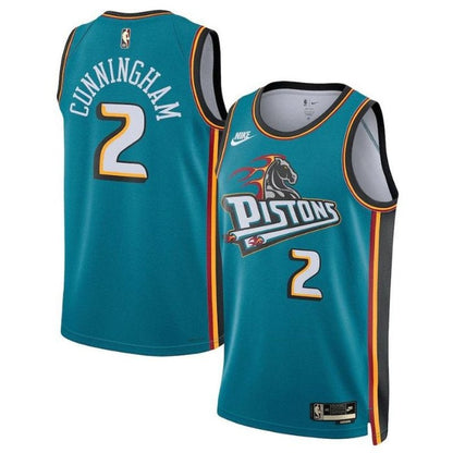 Camiseta unisex de la NBA Cade Cunningham Detroit Pistons 2023, color verde azulado - Edición clásica