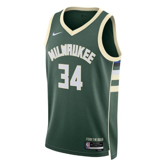 Giannis Antetokounmpo Milwaukee Bucks Unisex 2023 NBA Jersey - Icon Edition - Hunter Green