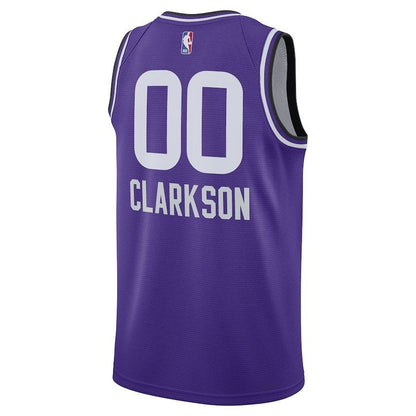Camiseta unisex de la NBA Jordan Clarkson de los Utah Jazz, edición 23/24, morada, edición City