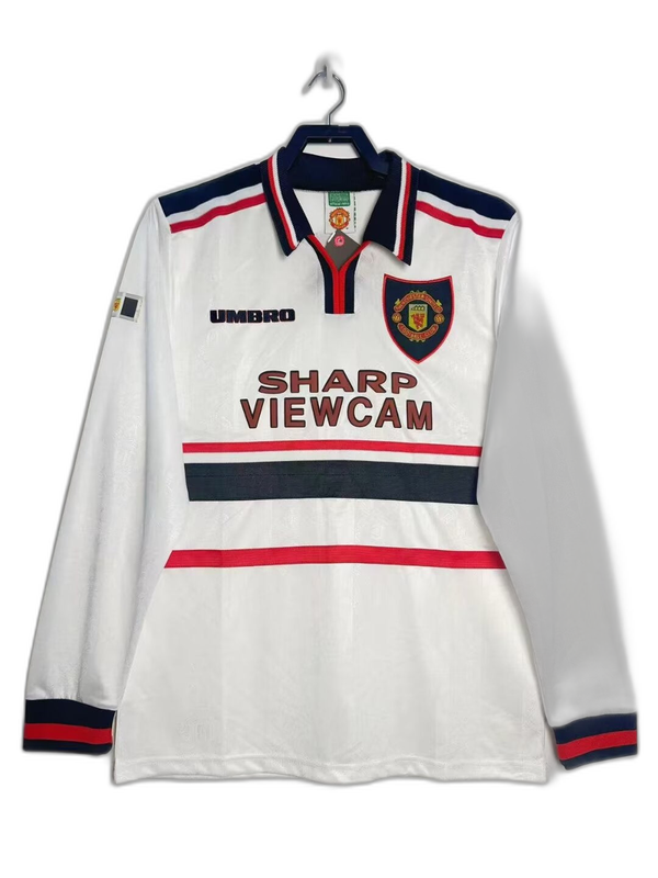 Camiseta de visitante del Manchester United 98/99 II - Versión retro de manga larga