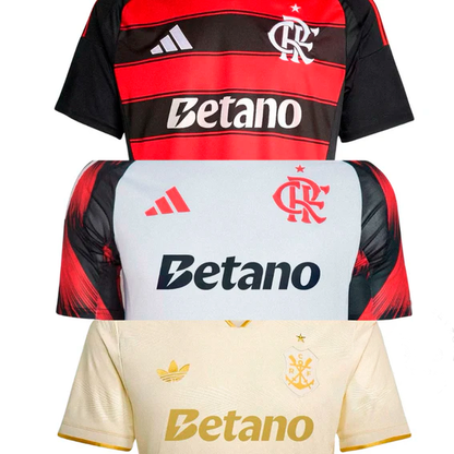 Combo 3 Mantos do Flamengo 2025 - Fan Version Sponsor Betano