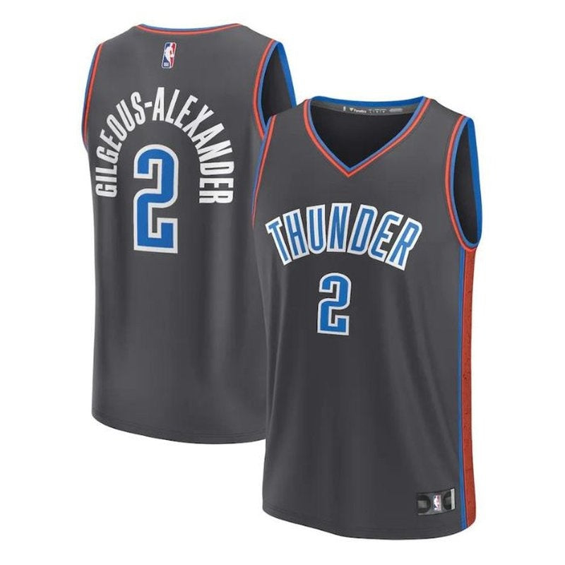 Camiseta unisex de la NBA Shai Gilgeous-Alexander Oklahoma City Thunder 2023 Fastbreak - Edición City - Antracita