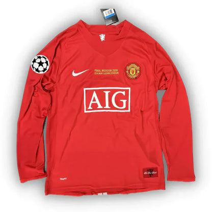 Camiseta local del Manchester United 07/08 I - Versión retro de manga larga