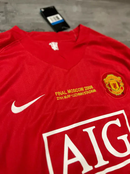 Camiseta local del Manchester United 07/08 I - Versión retro de manga larga